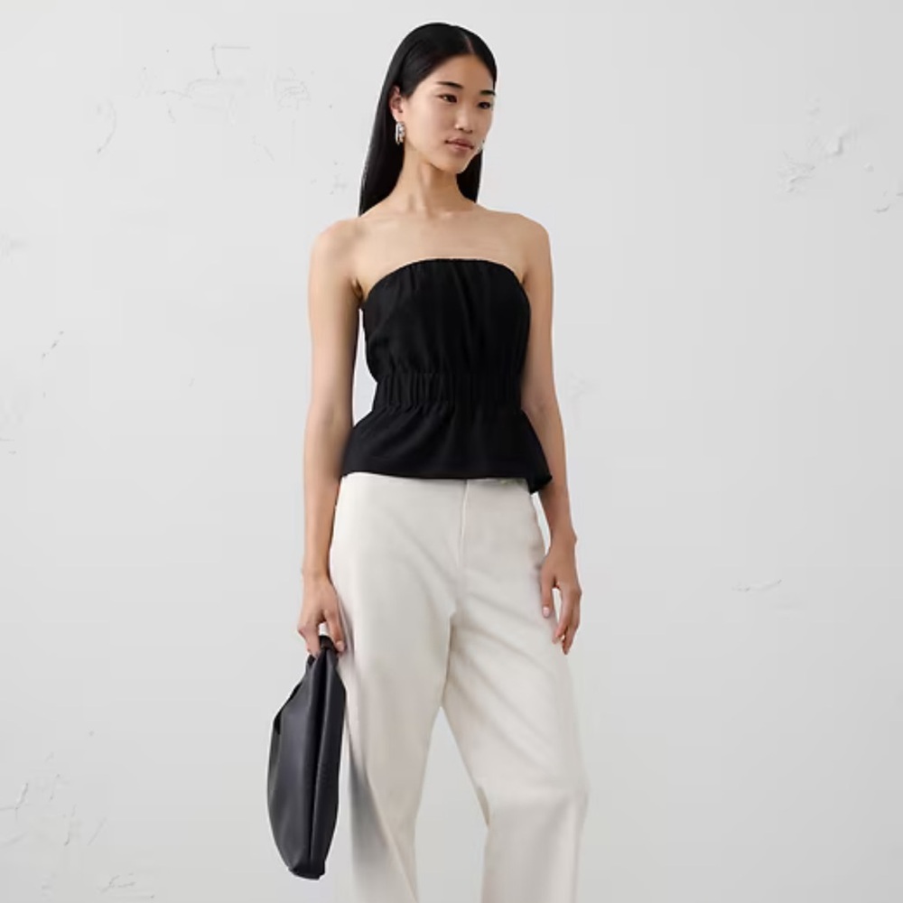 Banana Republic Black Cinched Waist Tube Top - Women’s Size L